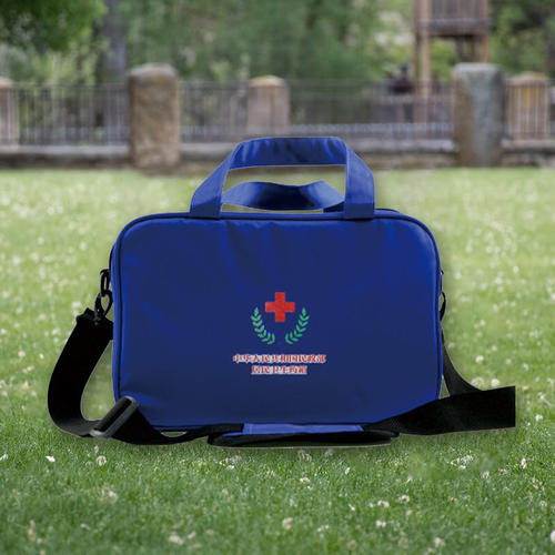 Blue Portable Medicine Chest Emergency Bag With Adjustable Starps